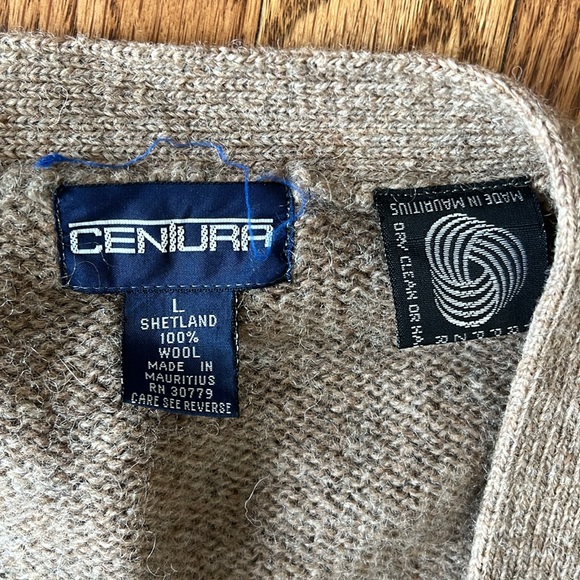 VTG 100% Shetland Wool Cardigan L - Picture 3 of 5